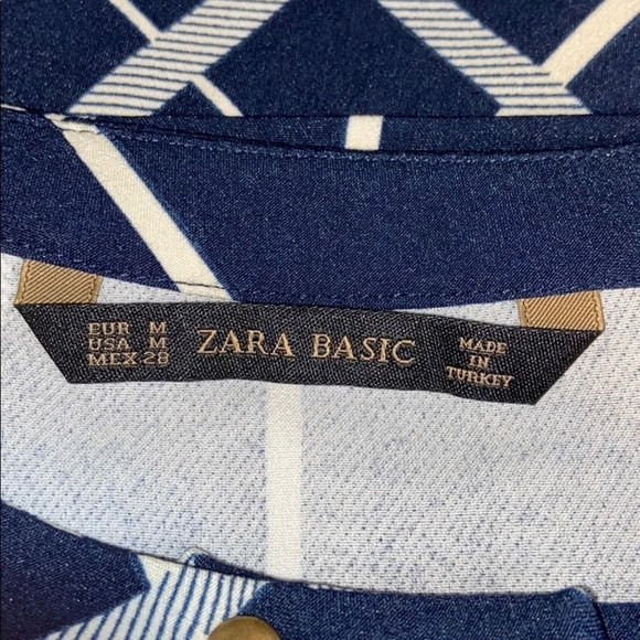 Zara Basic Plaid Top/V Neck with Snap Strap-Medium - Picture 5 of 7